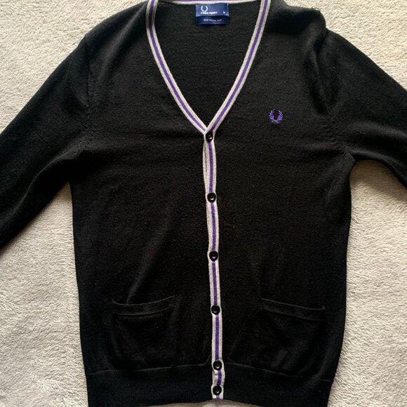 Fred Perry Merino Wool Cardigan Sweater. Medium. - Picture 3 of 11